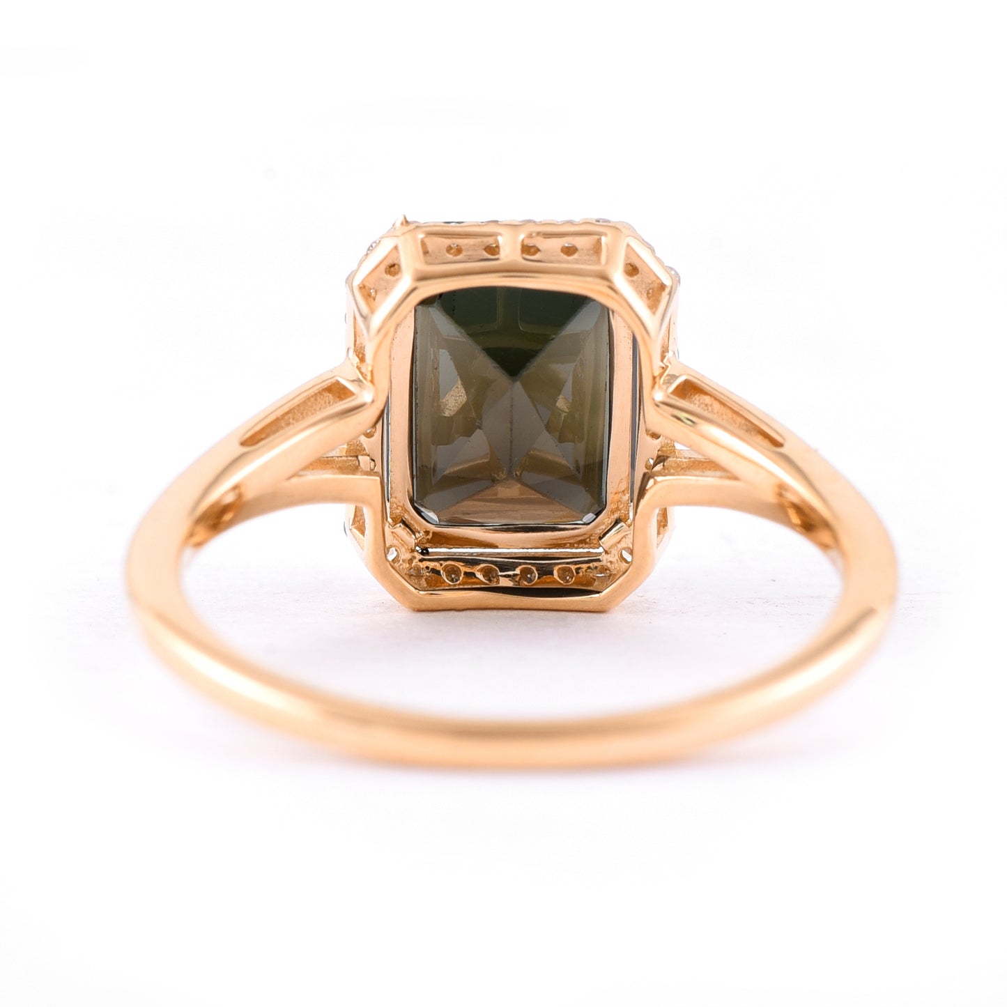 2.89 Ct Octagon Mixed Cut Natural Tourmaline 14K Gold Ring