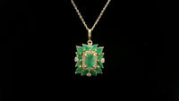 1.85 Ct Octagon Emerald 14K Gold Pendant