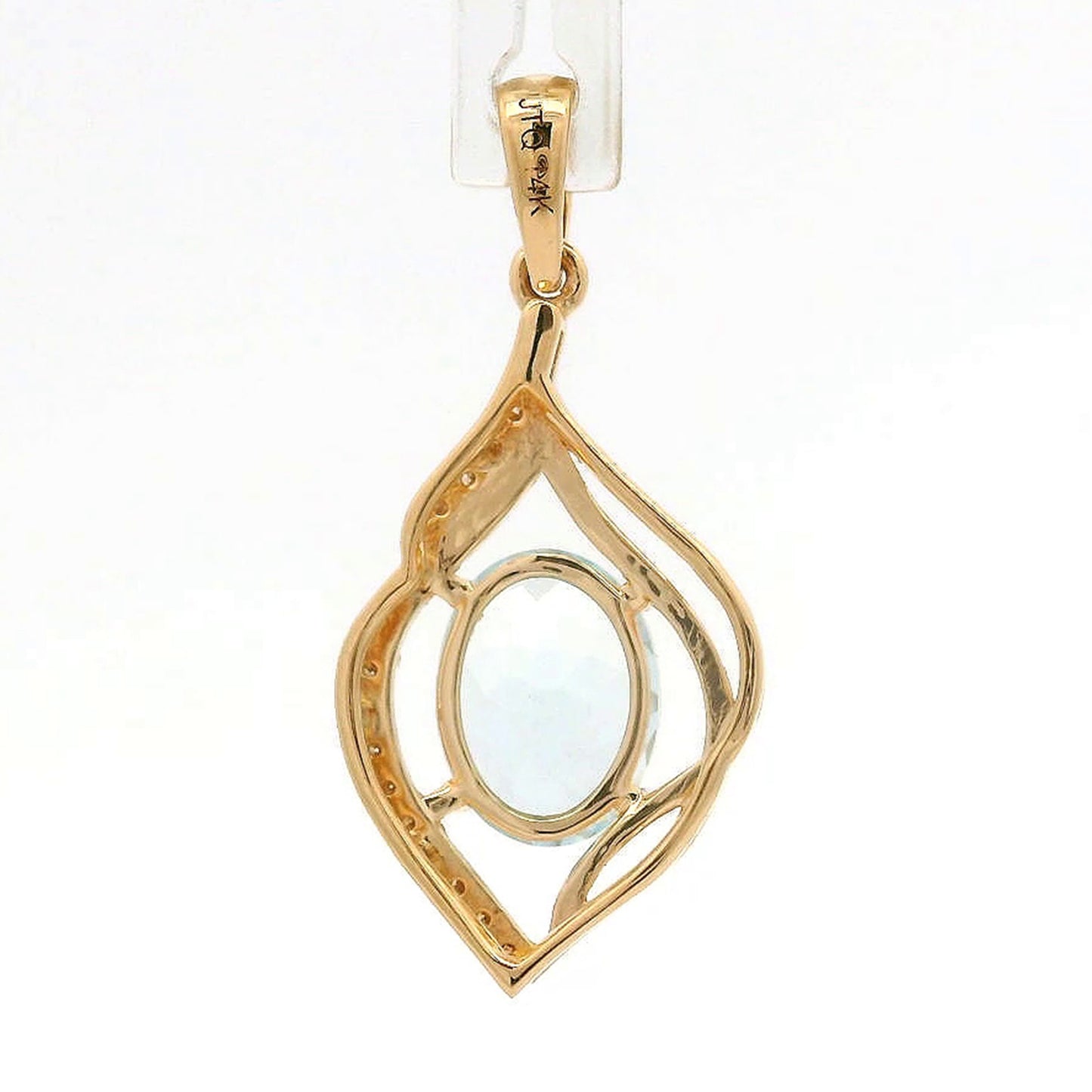 1.01 Ct Oval Aquamarine 14K Gold Pendant