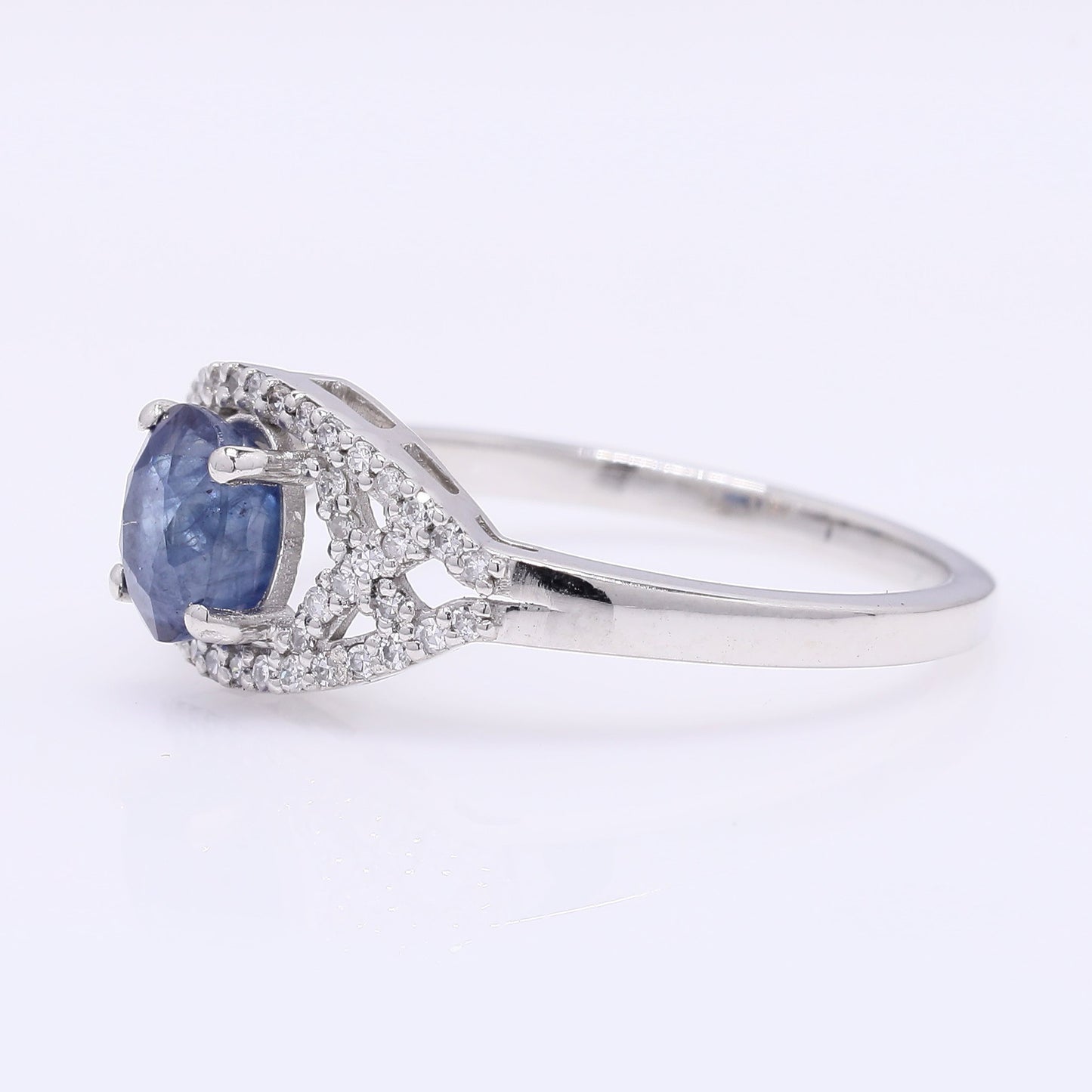 1.36 Ct Oval Mixed Cut Natural Sapphire 950 Platinum Ring