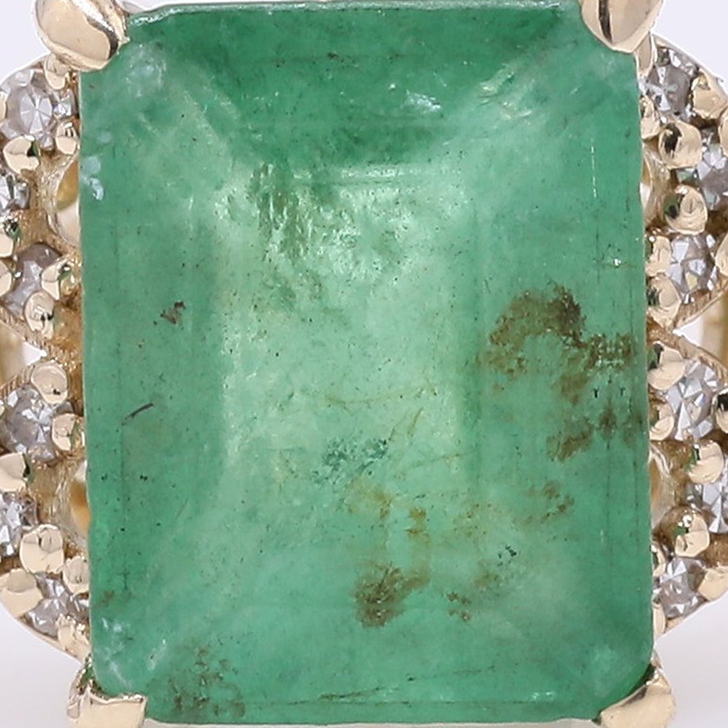 1.02 Ct Octagon Step Cut Natural Emerald 14K Gold Ring
