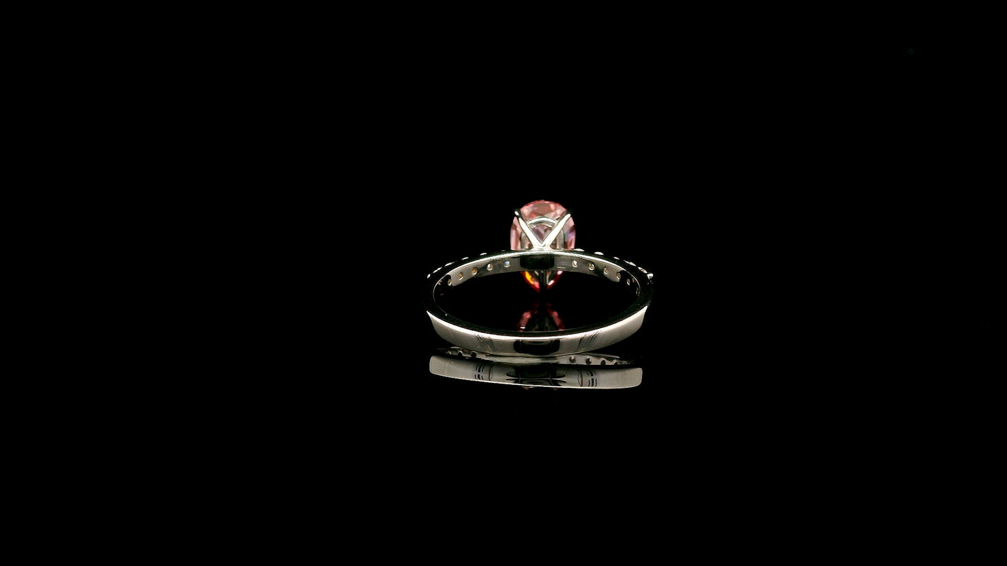 1.84 Carats Pink Lab Grown Diamond 14K Gold Ring