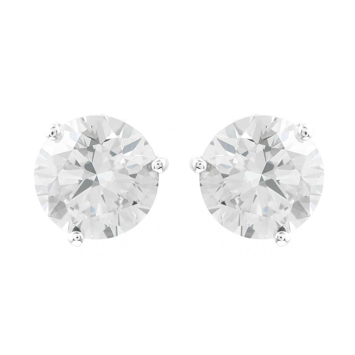 3.20 Carats Lab Grown Diamond 14K Gold Earrings