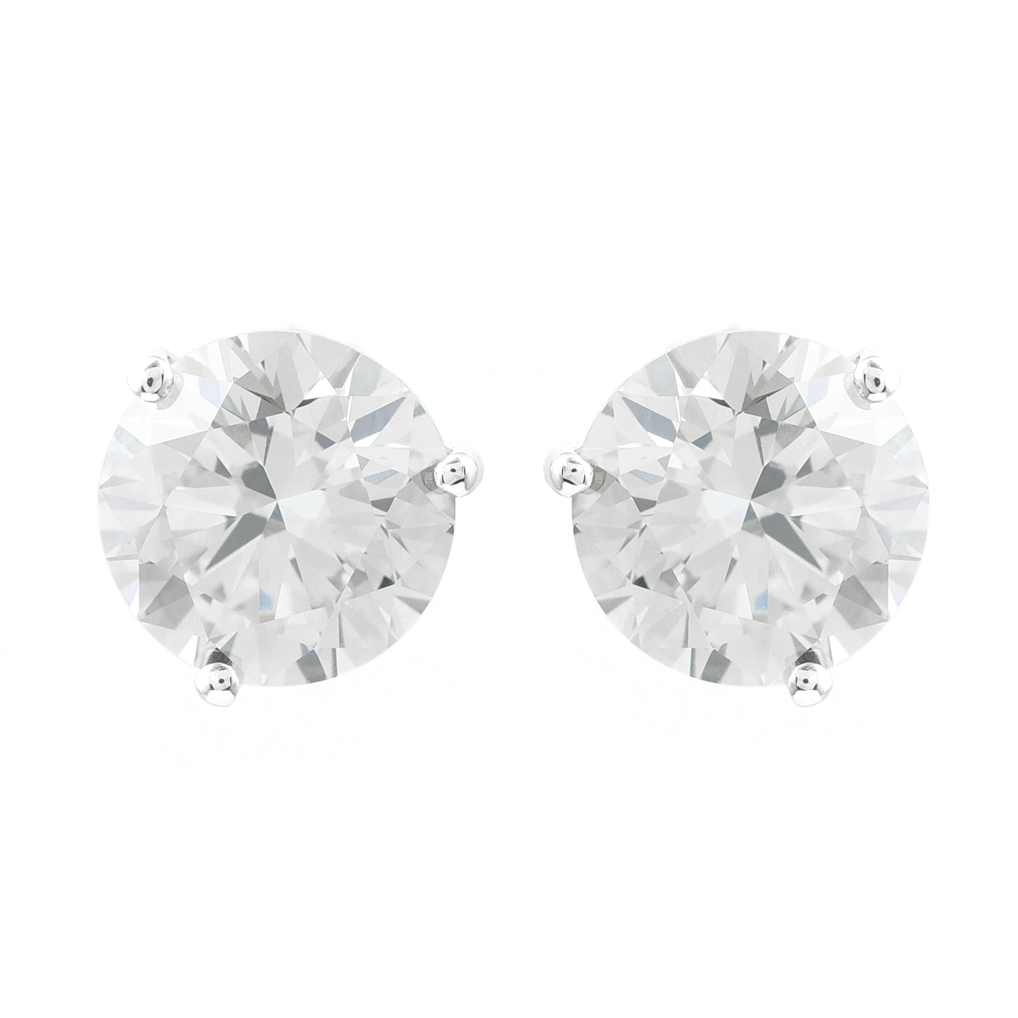 3.20 Carats Lab Grown Diamond 14K Gold Earrings