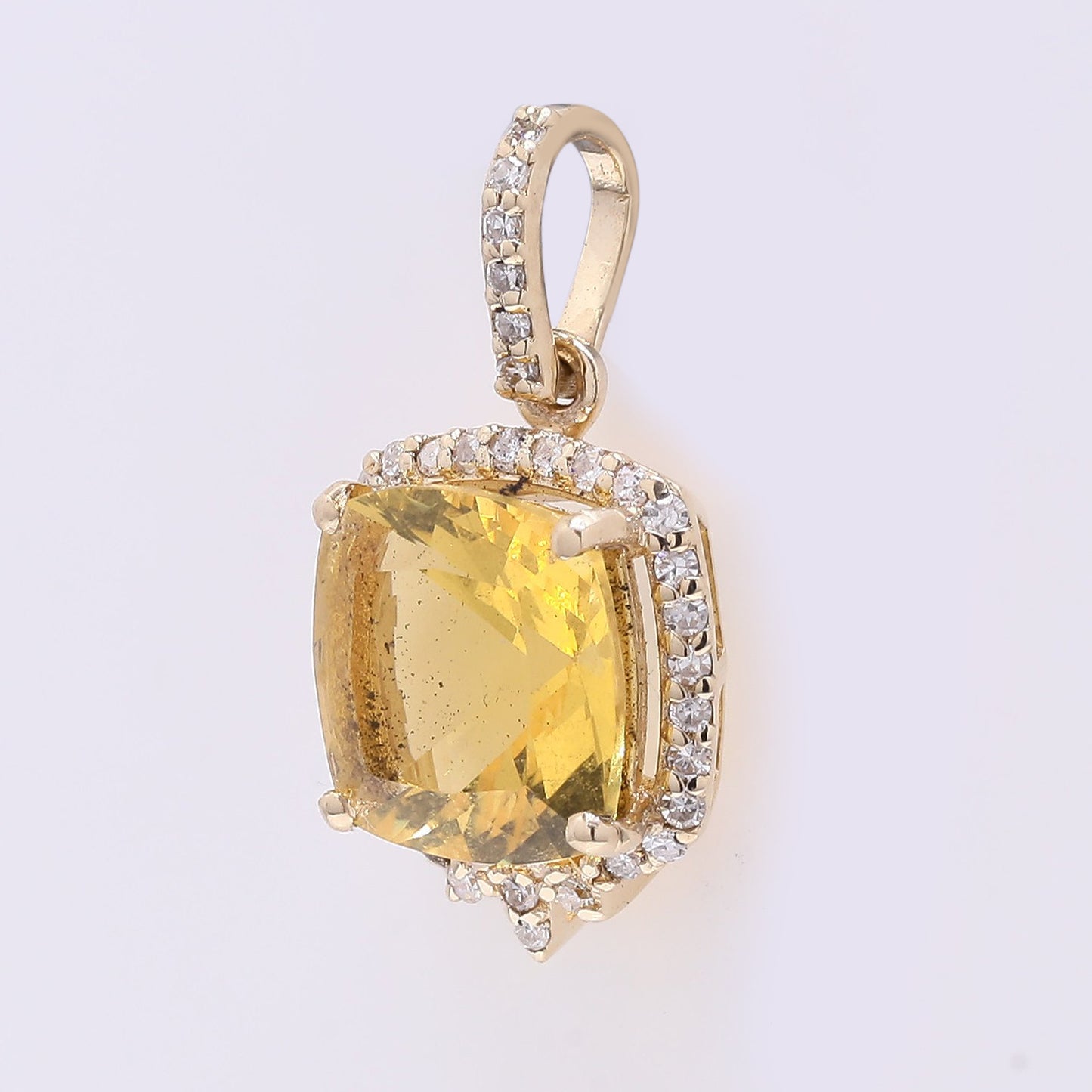 1.31 Ct Cushion Mixed Cut Natural Fire Opal 14K Gold Pendant