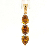 1.59 Ct Pear Yellow Diamond 14K Gold Pendant