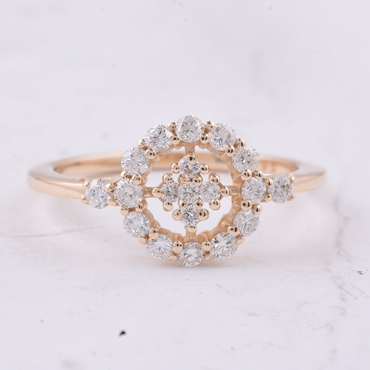 0.60 Ct Round Natural Diamond 14K Gold Ring
