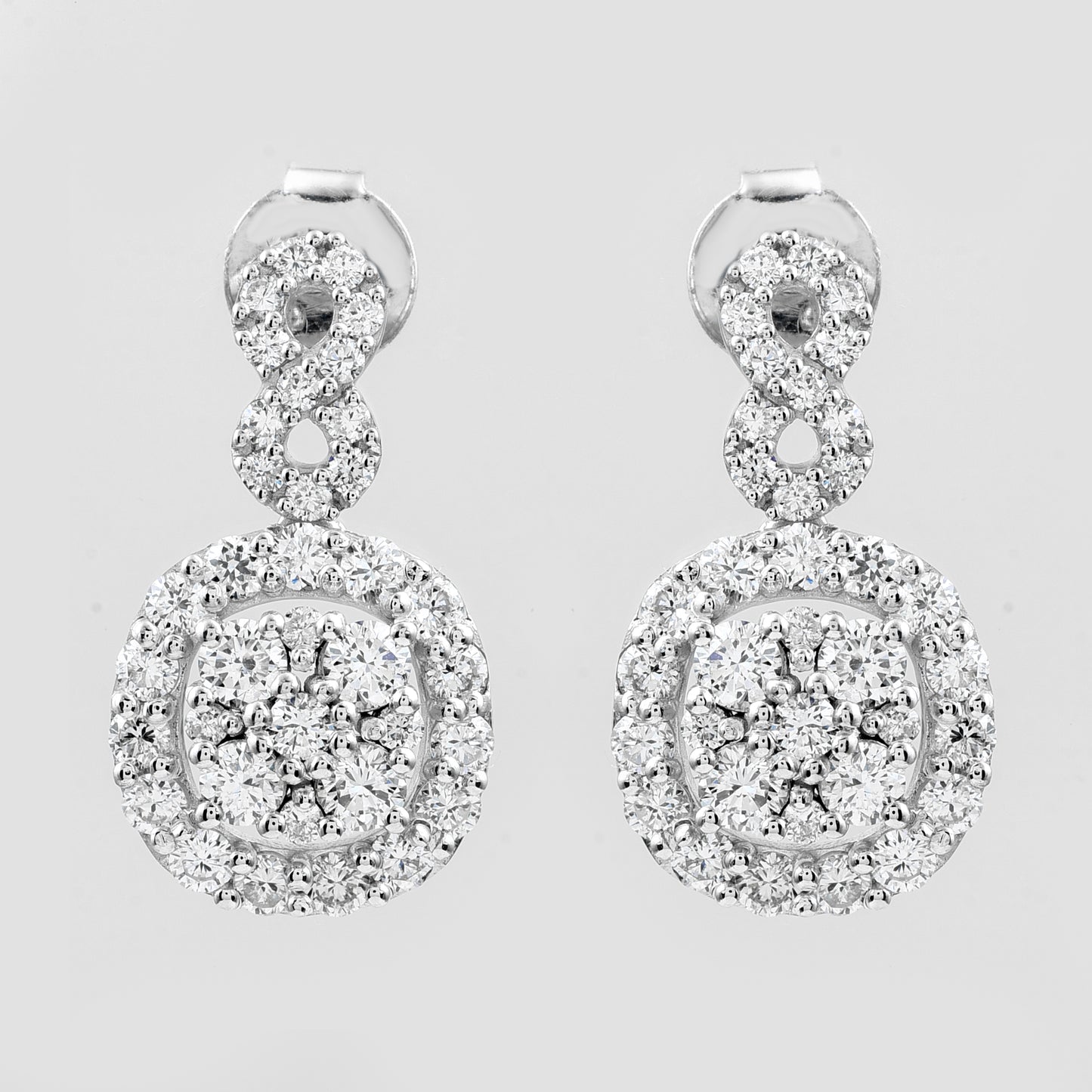 2.13 Ct Round Lab Grown Diamond 925 Silver Earrings