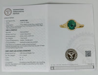 1.45 Ct Oval Cabochon Natural Beryl Emerald 14K Gold Ring