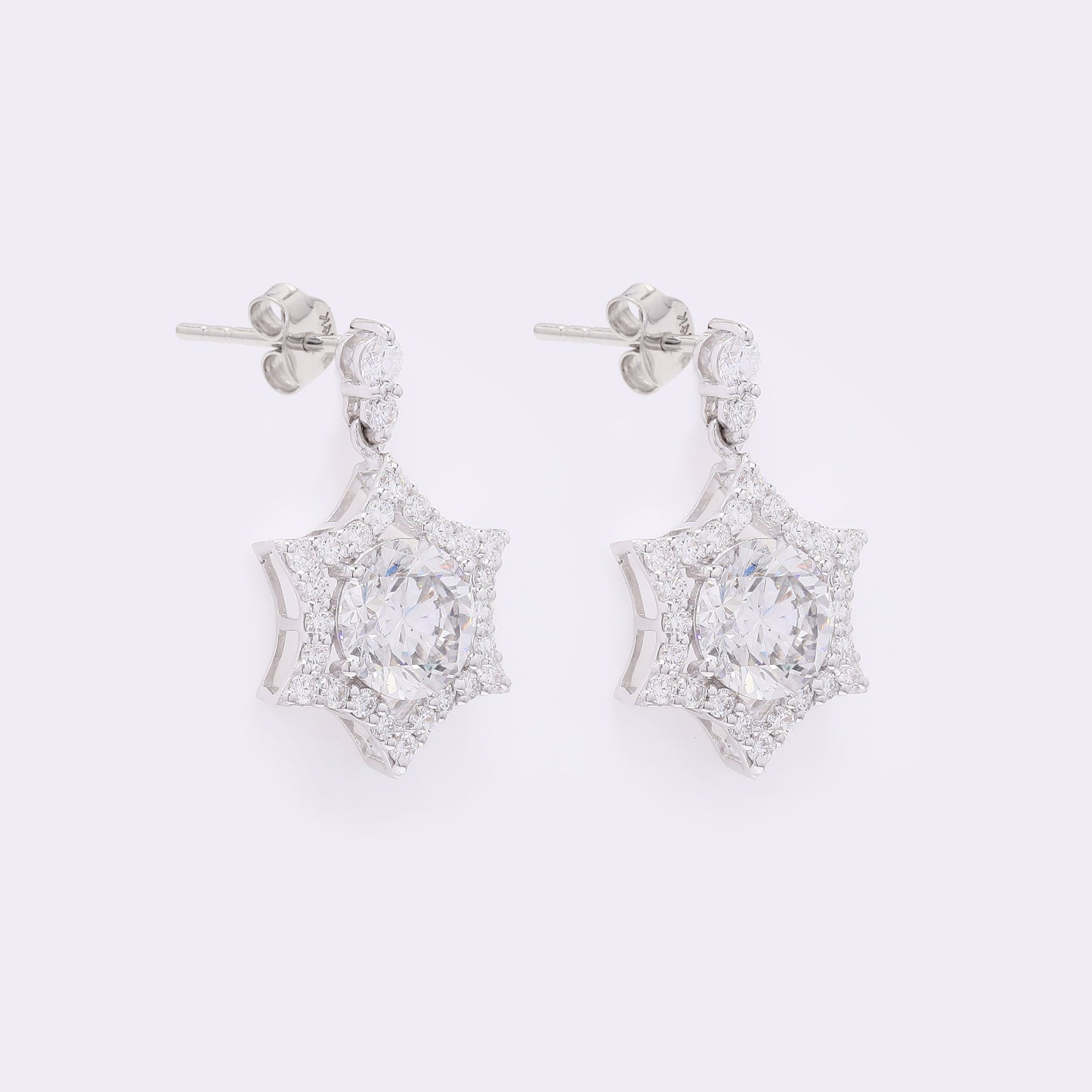 3.87 Carats Lab Grown Diamond 14K Gold Earrings