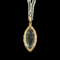 4.16 Ct Marquise Mixed Cut Natural Aquamarine 14K Gold Pendant