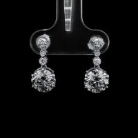 3.67 Carats Lab Grown Diamond 14K Gold Earrings