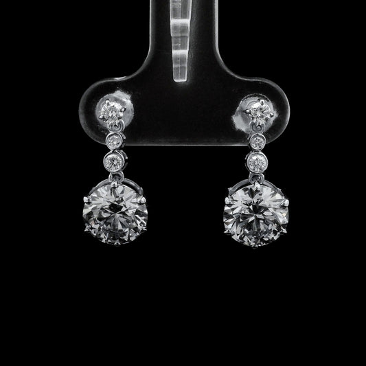 3.67 Carats Lab Grown Diamond 14K Gold Earrings