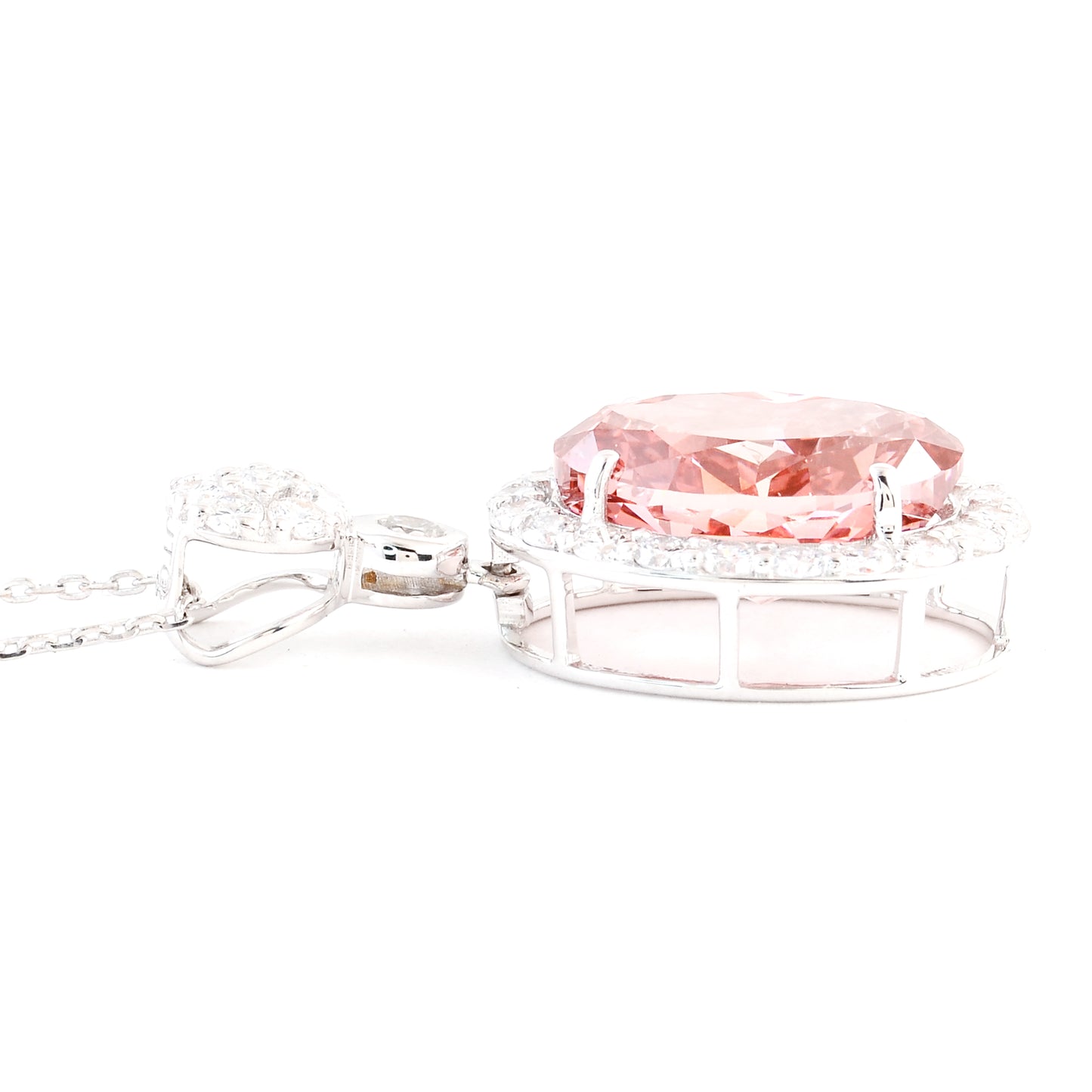 5.77 Carats Pink Lab Grown Diamond 14K Gold Pendant
