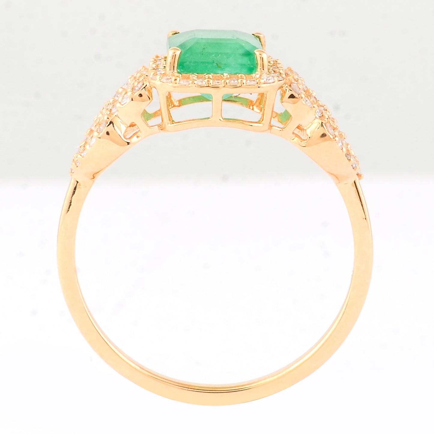 1.25 Ct Octagon Step Cut Natural Emerald 14K Gold Ring