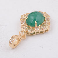 2.24 Ct Oval Emerald 9K Gold Pendant