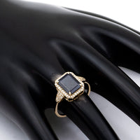 2.75 Ct Octagon Natural Sapphire 14K Gold Ring