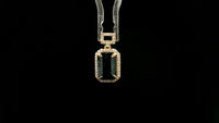3.18 Ct Octagon Natural Sapphire 14K Gold Pendant