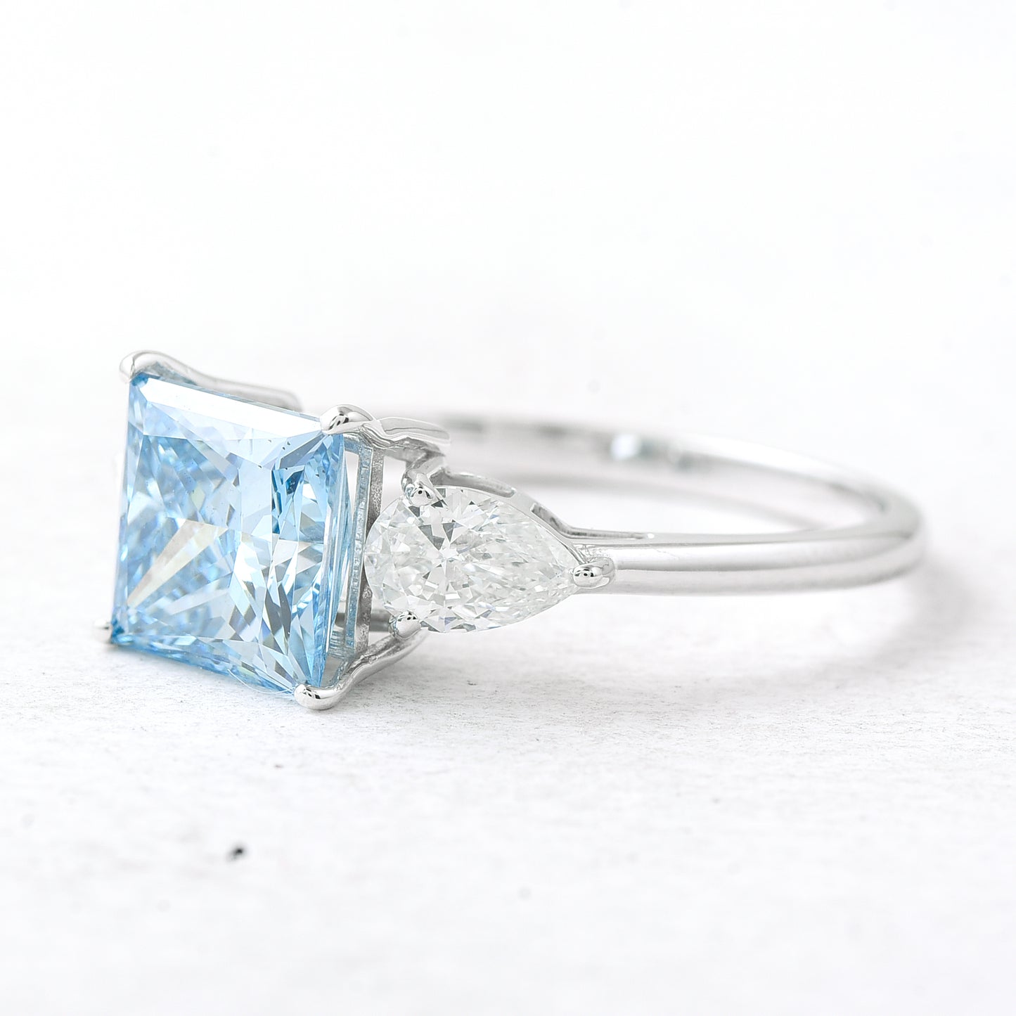 2.91 Ct Square Lab Grown Diamond 14K Gold Ring