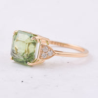 5.25 Ct Octagon Natural Peridot 14K Gold Ring