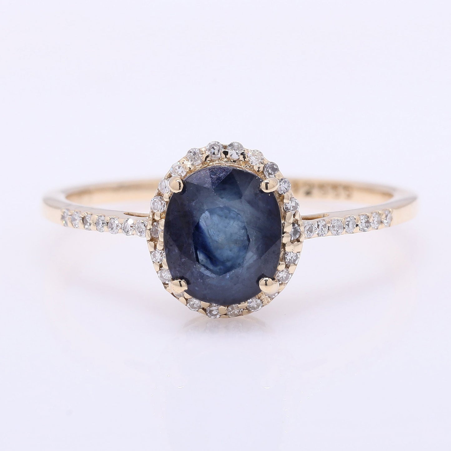1.86 Ct Oval Mixed Cut Natural Sapphire 14K Gold Ring