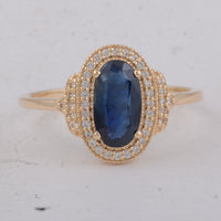 1.52 Ct Oval Sapphire 9K Gold Ring