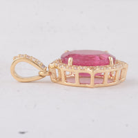 2.69 Ct Oval Tourmaline 9K Gold Pendant