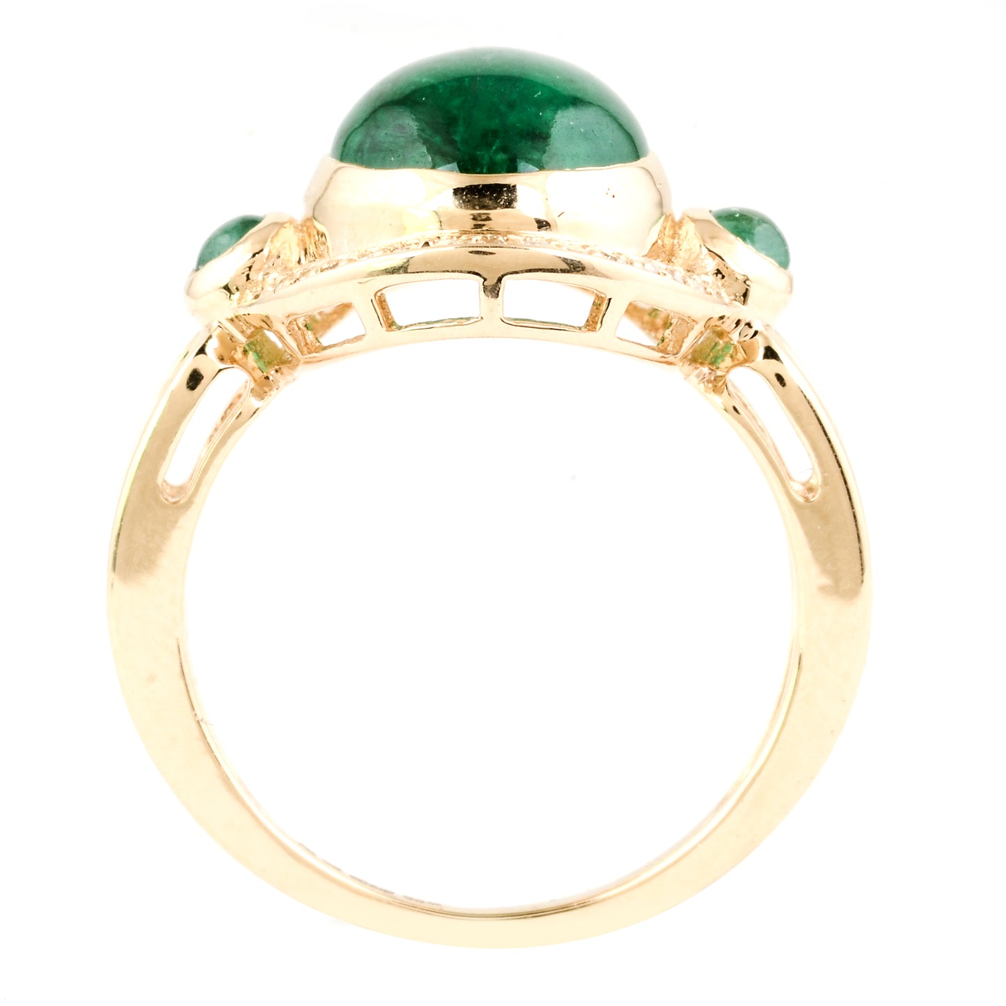 4.73 Carat Oval Natural Beryl Emerald 14K Gold Ring