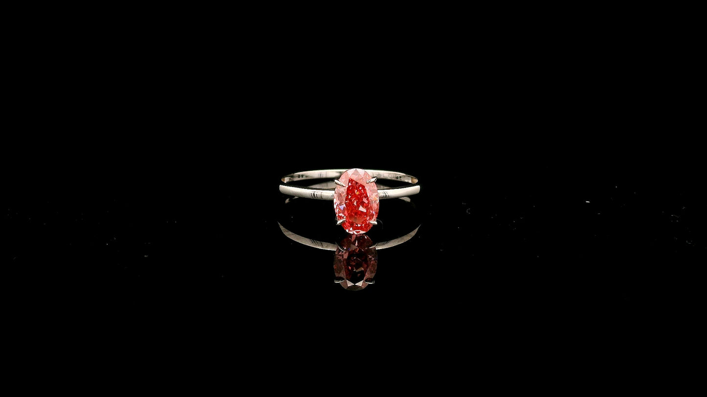 1.00 Carats Pink Lab Grown Diamond 14K Gold Ring