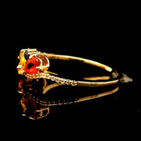 1.19 Ct Pear Multi Sapphire 14K Gold Ring