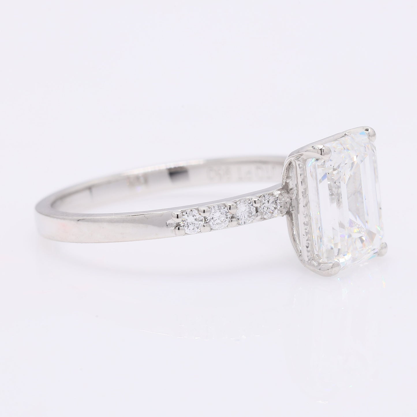2.46 Ct Emerald Cut Lab Grown Diamond 950 Platinum Ring