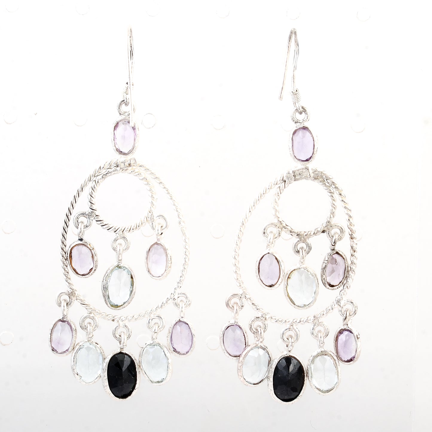 20.10 Ct Sapphire, Blue Topaz 925 Sterling Silver Earrings