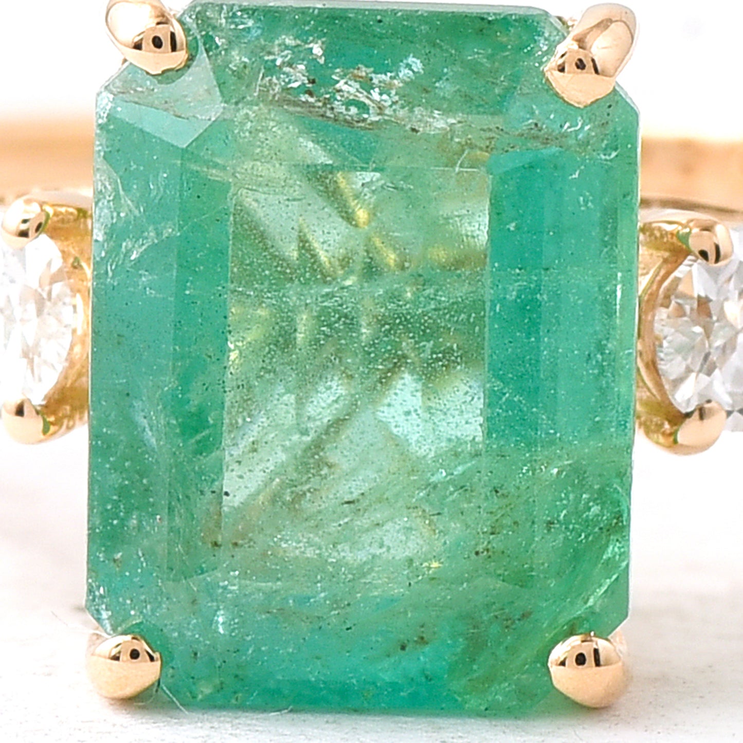 2.62 Ct Octagon Emerald 14K Gold Ring
