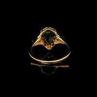 1.26 Ct Pear Mixed Cut Natural Emerald 14K Gold Ring