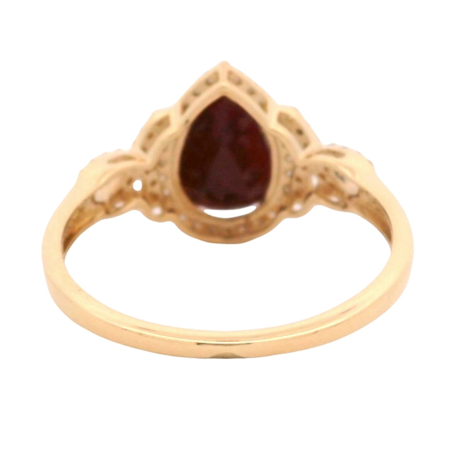 3.13 Ct Pear Mixed Cut Natural Corundum Ruby 14K Gold Ring
