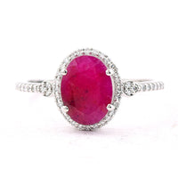 2.01 Ct Oval Mixed Cut Natural Ruby 950 Platinum Ring