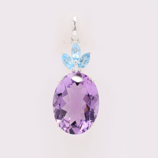 8.22 Ct Oval Amethyst 925 Silver Pendant
