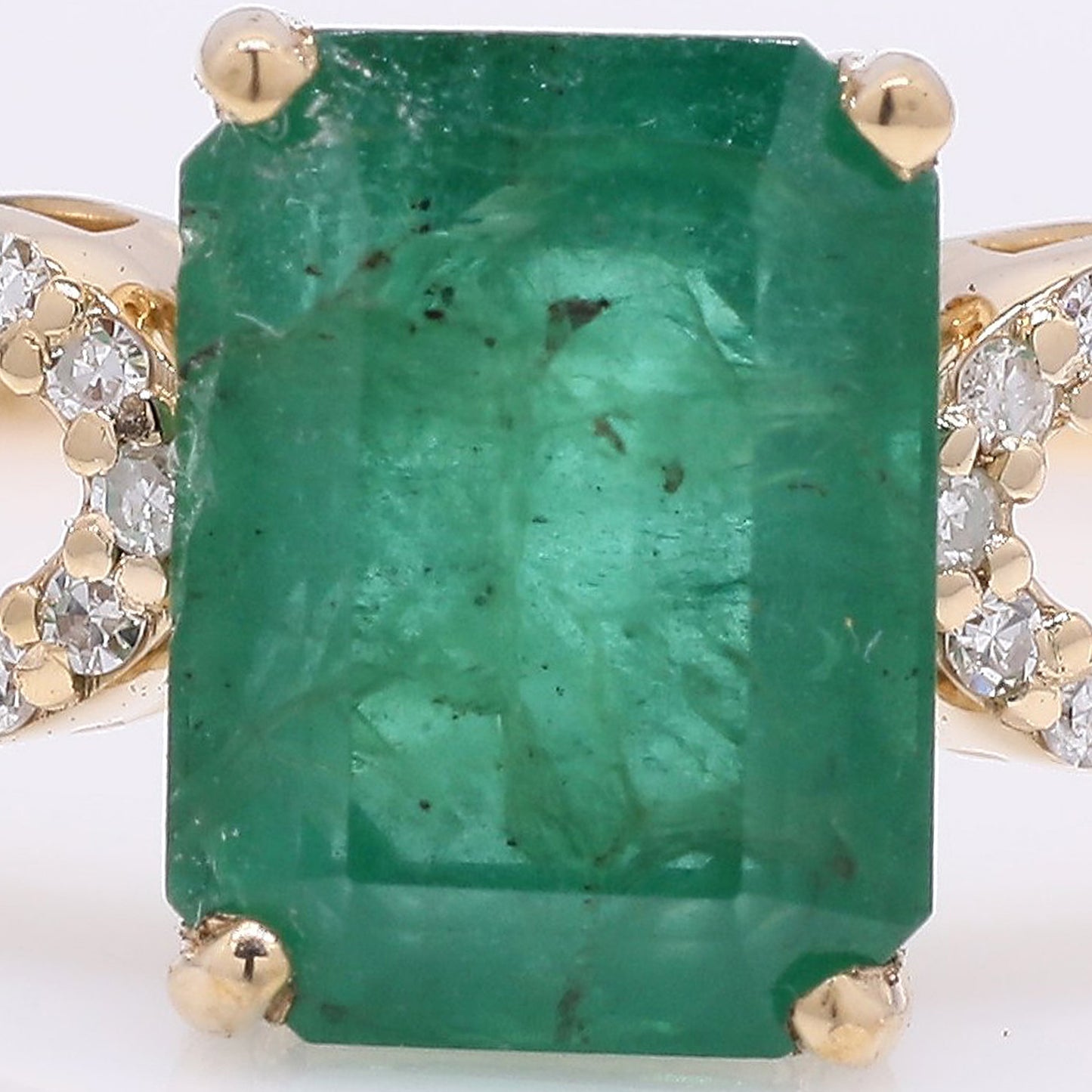 1.82 Ct Octagon Step Cut Natural Emerald 14K Gold Ring