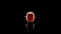 5.17 Ct Octagon Lab Grown Ruby 14K Gold Ring