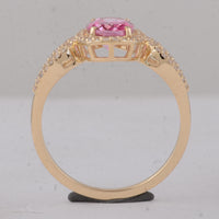 1.65 Ct Oval Pink Topaz 9K Gold Ring