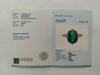 2.69 Ct Cushion Mixed Cut Natural Emerald 14K Gold Ring