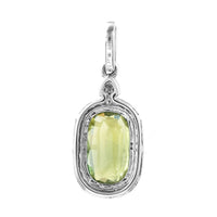 2.24 Ct Cushion Mixed Cut Natural Green Sapphire 950 Platinum Pendant