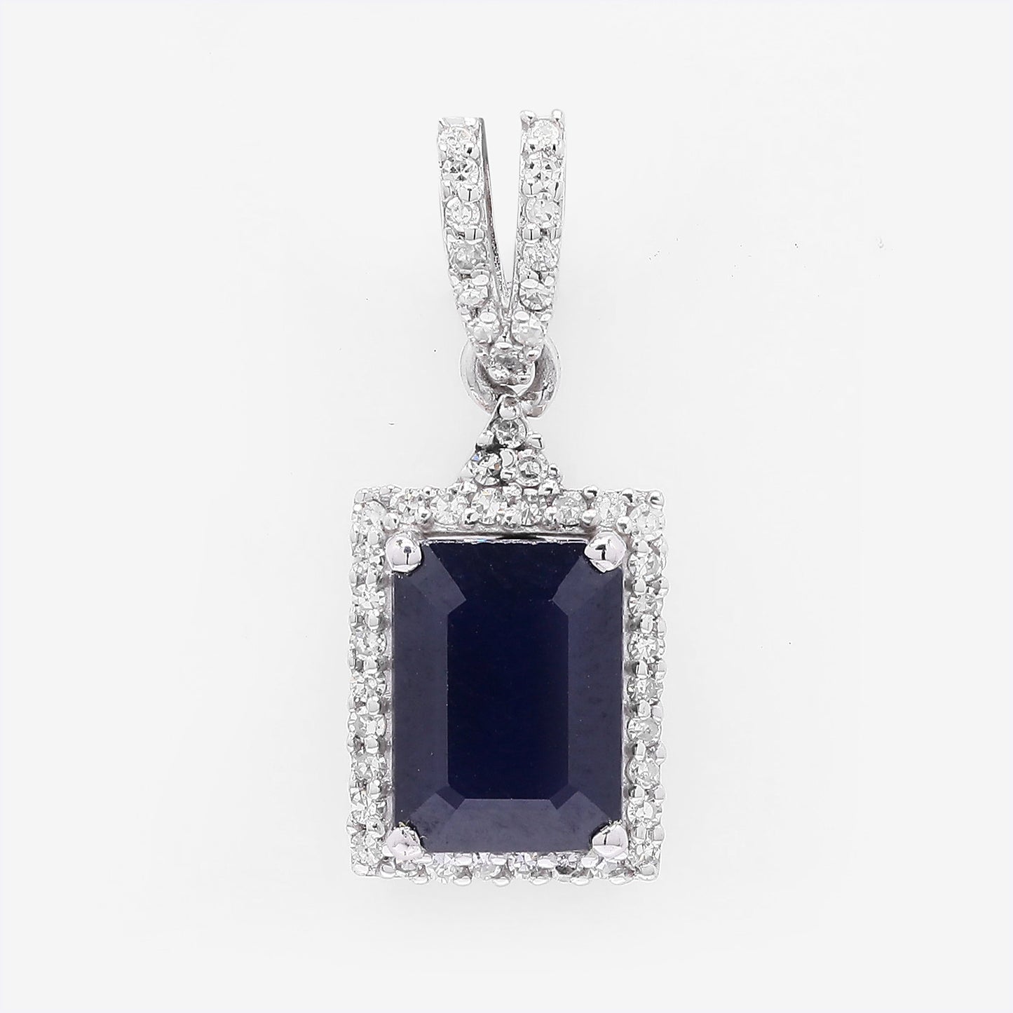 2.18 Ct Octagon Step Cut Natural Sapphire 950 Platinum Pendant