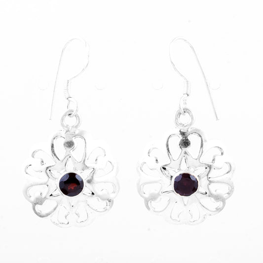 3.02 Ct Garnet 925 Sterling Silver Earrings