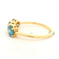 1.63 Ct Round Blue Diamond 14K Gold Ring