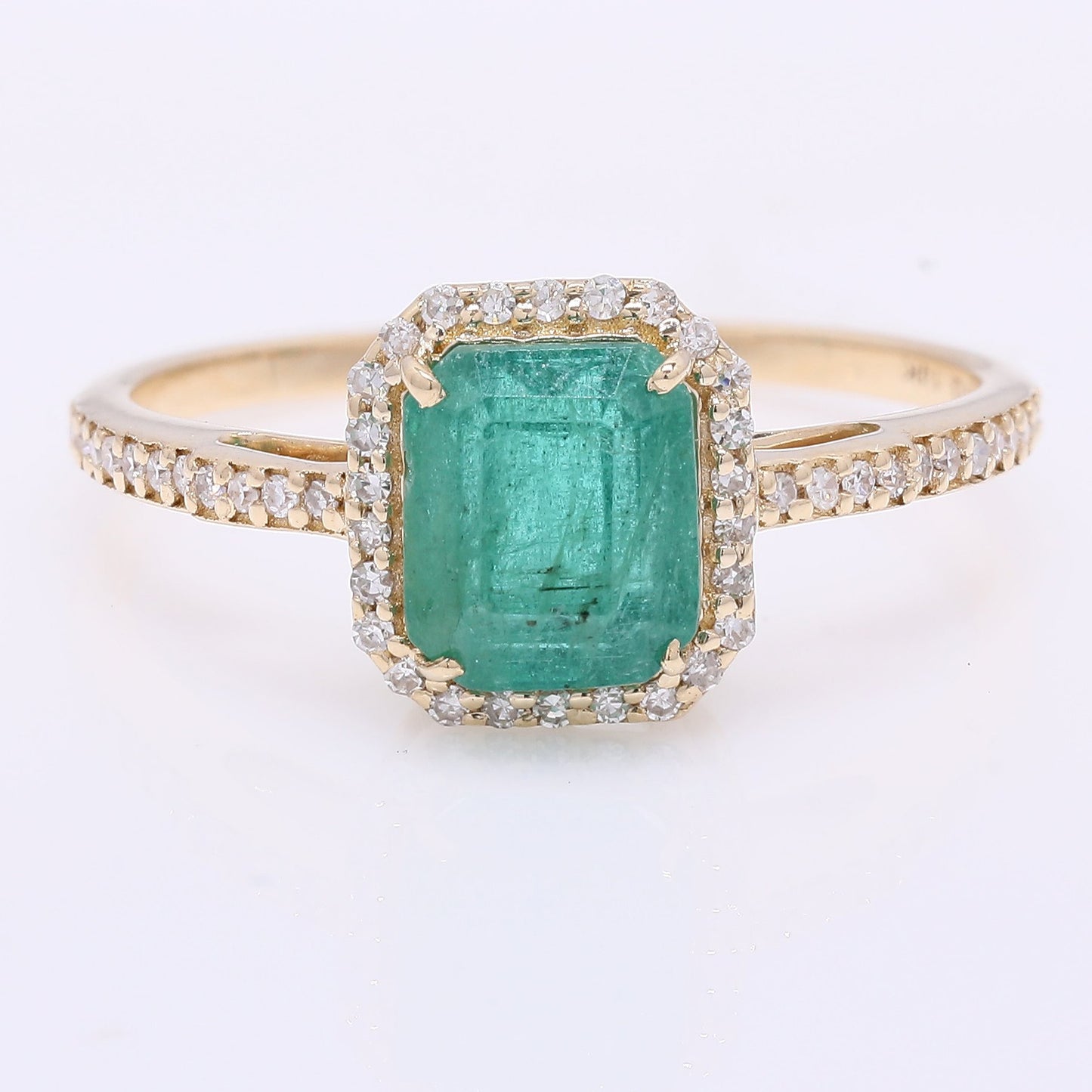 1.83 Ct Octagon Step Cut Natural Emerald 14K Gold Ring
