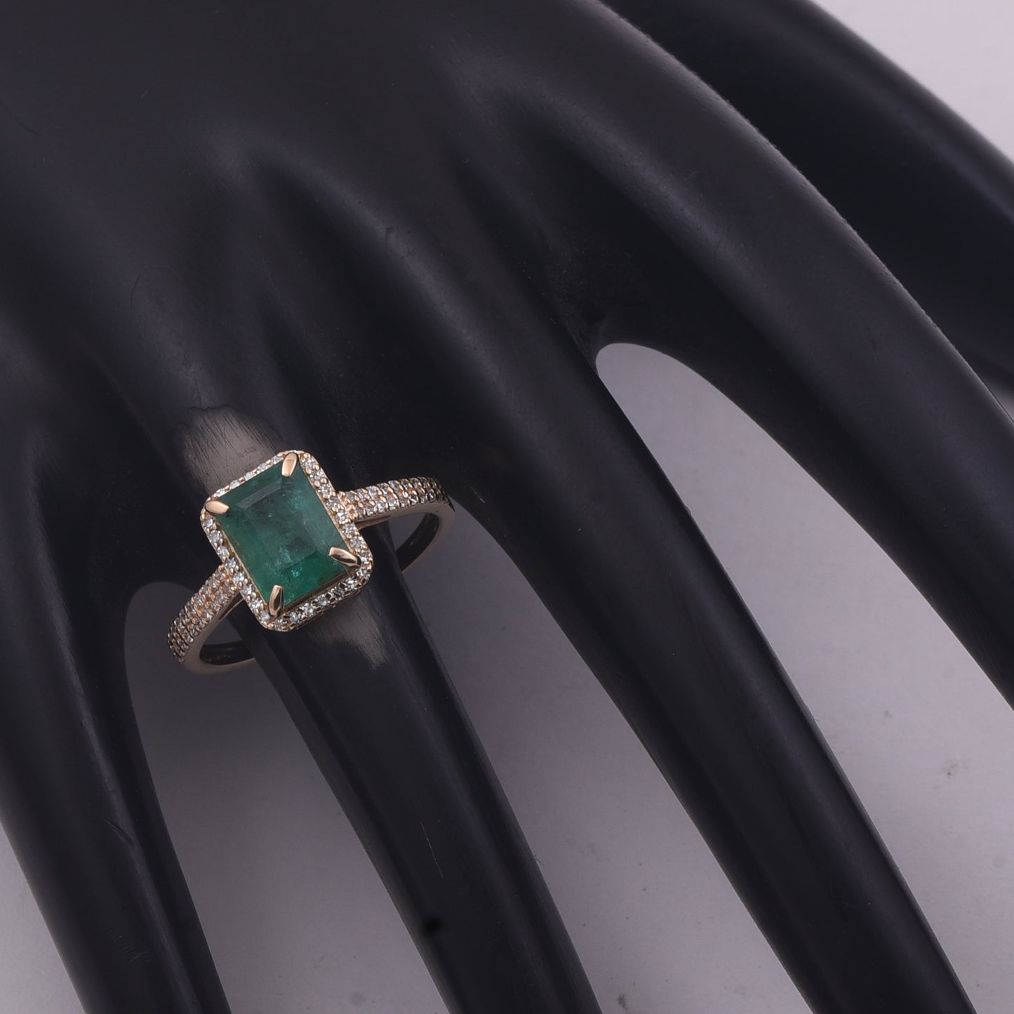 1.88 Ct Octagon Step Cut Natural Emerald 14K Gold Ring