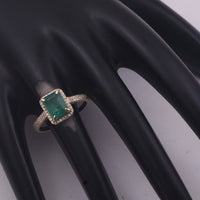 1.88 Ct Octagon Step Cut Natural Emerald 14K Gold Ring