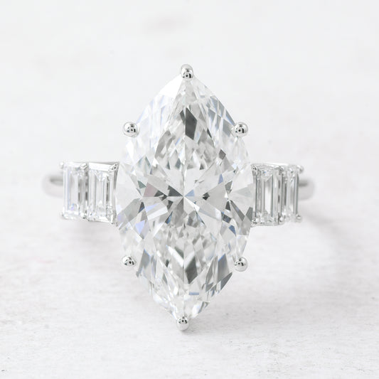 5.98 Ct Marquise Lab Grown Diamond 14K Gold Ring