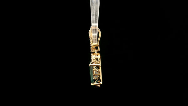 2.32 Ct Oval Mixed Cut Natural Corundum Sapphire 14K Gold Pendant